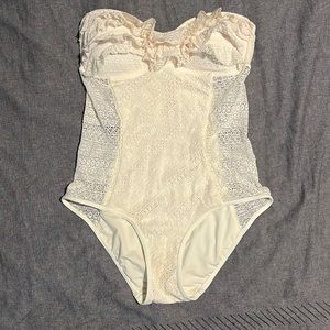 Juicy Couture lace cream bodysuit/swimsuit